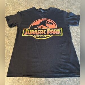 Vtg Jurassic Park Tyrannosaurus Rex Black Cotton Graphic Men's T-Shirt Size S